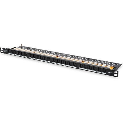 DIGITUS 19" Patch Panel Kat.6, Klasse E, 24 Port, schwarz