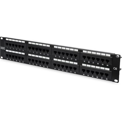 DIGITUS 19" Patch Panel Kat.6, Klasse E, 48 x RJ45, 1 HE