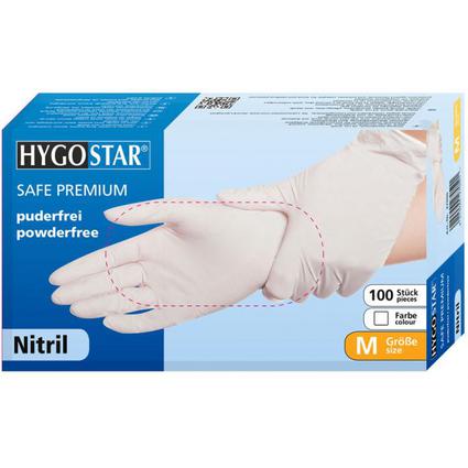 HYGOSTAR Nitril-Handschuh SAFE PREMIUM, M, wei