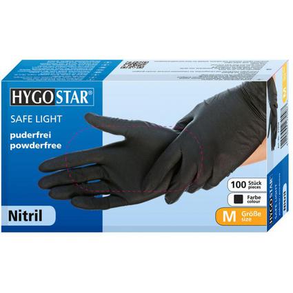 HYGOSTAR Nitril-Handschuh "DARK", M, schwarz, puderfrei