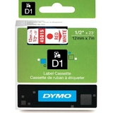 DYMO d1 Schriftbandkassette rot/wei, 12 mm x 7 m