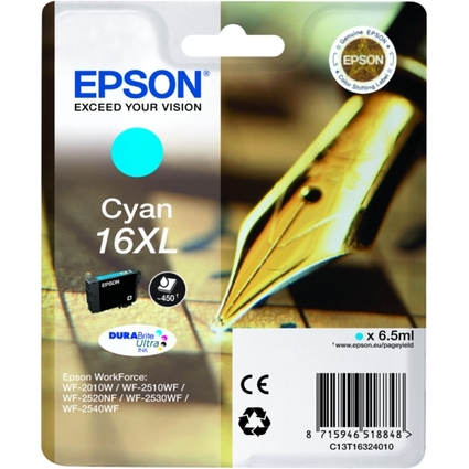 EPSON Tinte N.16XL fr EPSON WorkForce 2010/2510, cyan, XL