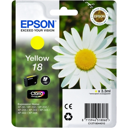 EPSON Tinte T1804 fr EPSON Expression Home XP, gelb