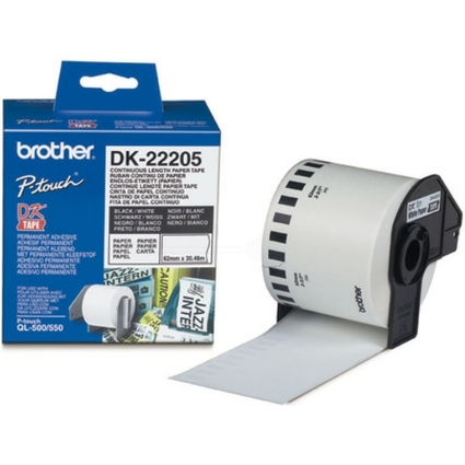 brother DK-22205 Endlos-Etiketten Papier, 62 mm x 30,48 m
