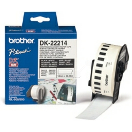 brother DK-22214 Endlos-Etiketten Papier, 12 mm x 30,48 m