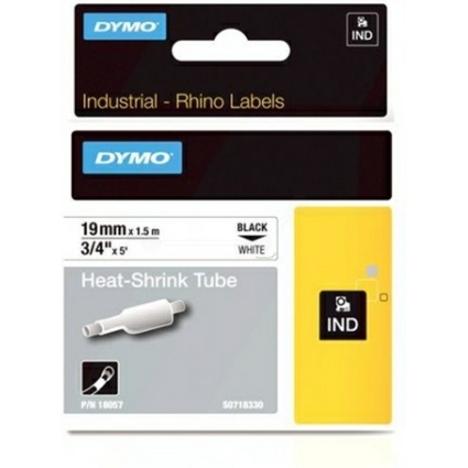 DYMO RHINO Heischrumpfschlauch schwarz/wei, 19 mm x 1,5 m