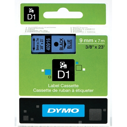 DYMO D1 Schriftbandkassette schwarz/blau, 9 mm x 7 m