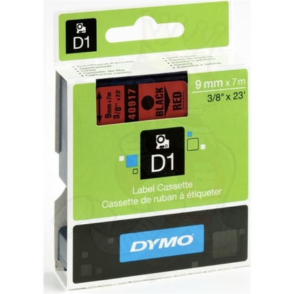 DYMO D1 Schriftbandkassette schwarz/rot, 9 mm x 7 m