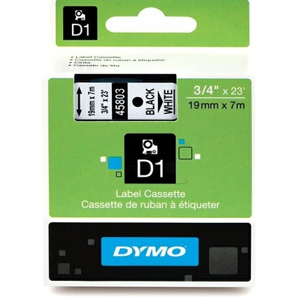 DYMO D1 Schriftbandkassette schwarz/wei, 19 mm x 7 m