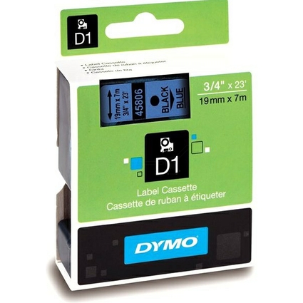 DYMO D1 Schriftbandkassette schwarz/blau, 19 mm x 7 m