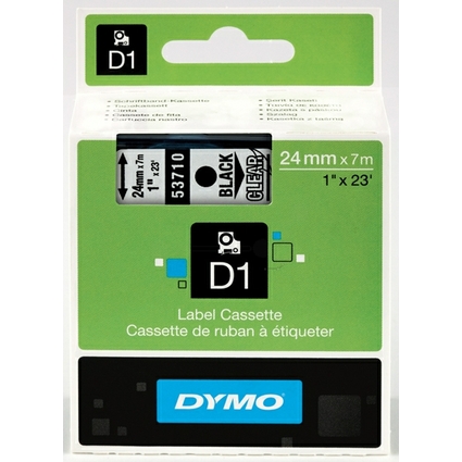 DYMO D1 Schriftbandkassette schwarz/transparent, 24 mm x 7 m