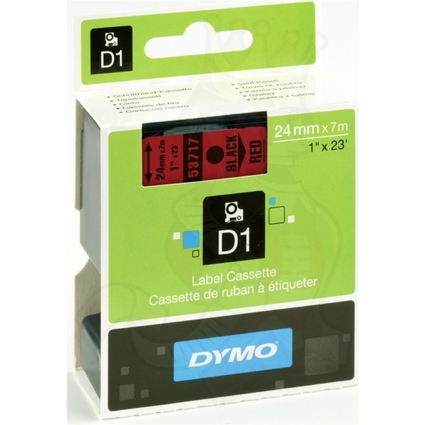 DYMO D1 Schriftbandkassette schwarz/rot, 24 mm x 7 m