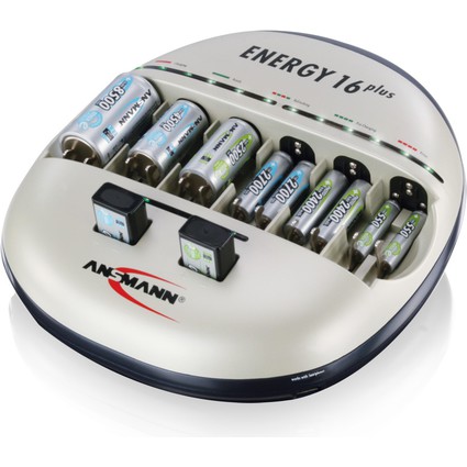 ANSMANN Ladestation "Energy 16 plus", mit 2 USB-Ladebuchsen