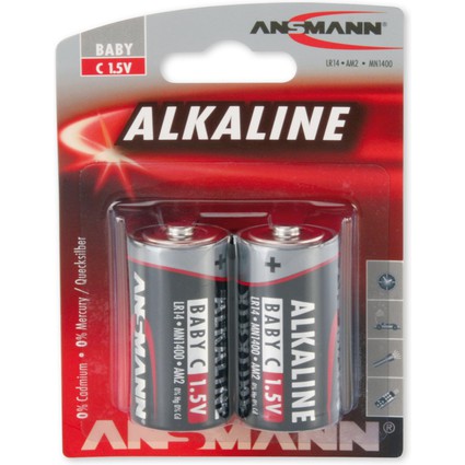 ANSMANN Alkaline Batterie "RED", Baby C LR14, 2er Blister