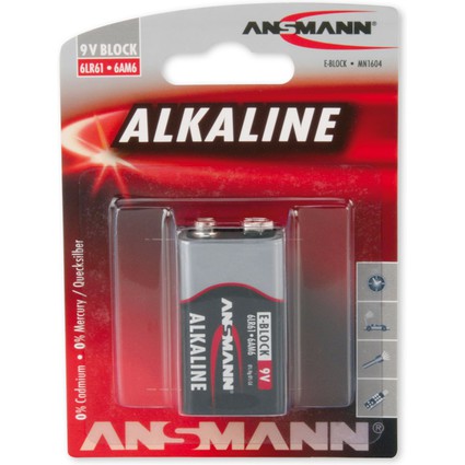 ANSMANN Alkaline "RED" Batterie, 9V E-Block