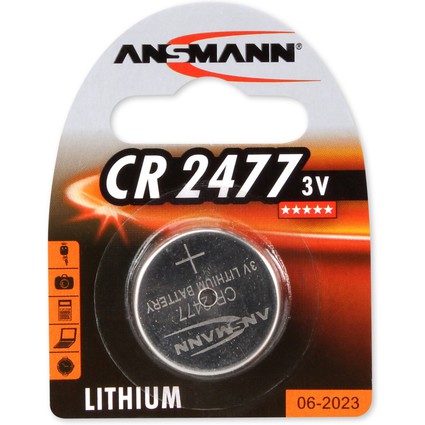 ANSMANN Lithium Knopfzelle CR2477, 3 Volt, 1er Blister