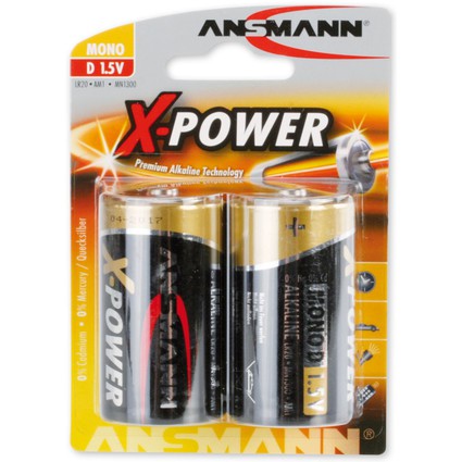 ANSMANN Alkaline Batterie "X-Power", Mono D, 2er Blister