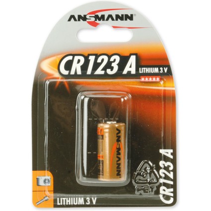 ANSMANN Lithium-Foto-Batterie "CR123A", 3 Volt, 1er-Blister