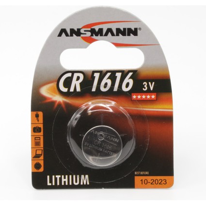 ANSMANN Lithium Knopfzelle "CR1616", 3,0 Volt, 1er-Blister