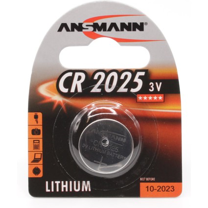 ANSMANN Lithium Knopfzelle "CR2025", 3,0 Volt, 1er-Blister