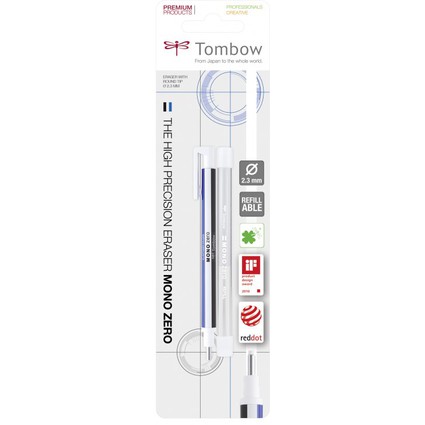 Tombow Radierstift "MONO zero", runde Spitze, Blisterkarte