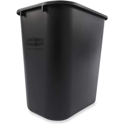 Rubbermaid Papierkorb, 26,6 Liter, rechteckig, PE, schwarz