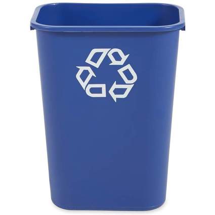 Rubbermaid Papierkorb, 39 Liter, rechteckig, PE, blau