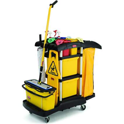 Rubbermaid Mikrofaser-Reinigungswagen FG9T7400, schwarz