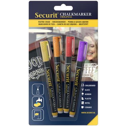 Securit Kreidemarker ORIGINAL SMALL, 4er Set, sortiert