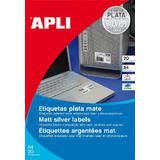 APLI Typenschild-Etiketten, 45,7 x 21,2 mm, silber