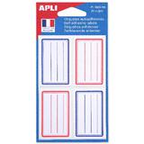agipa Buchetiketten, rot/blau, 36 x 56 mm, liniert