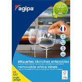 agipa Universal-Etiketten, 48,5 x 25,4 mm, wei, rechteckig