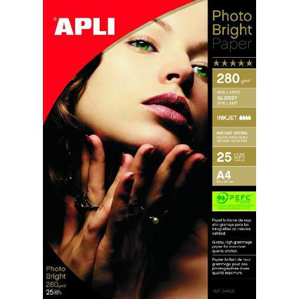 APLI Foto-Papier bright PRO, DIN A4, 280 g/qm, hochglnzend