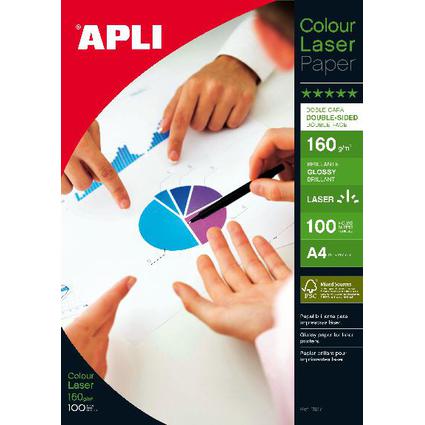 APLI Laser-Foto-Papier, DIN A4, 160 g/qm, hochglnzend