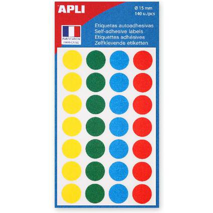 APLI Markierungspunkte, Durchmesser: 15 mm, farbig sortiert