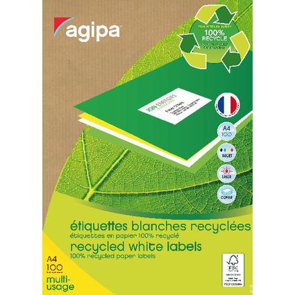 agipa Recycling Vielzweck-Etiketten, 70 x 35 mm, wei