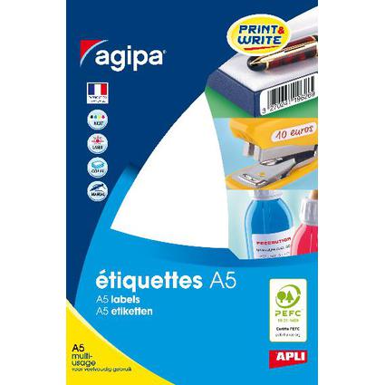 agipa Universal-Etiketten, Durchmesser: 30 mm, rund, wei