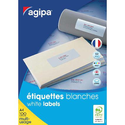 agipa Universal-Etiketten, 105 x 48 mm, wei, rechteckig