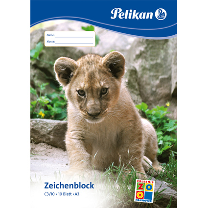 Pelikan Zeichenblock C3/10, DIN A3, 100 g/qm, 10 Blatt
