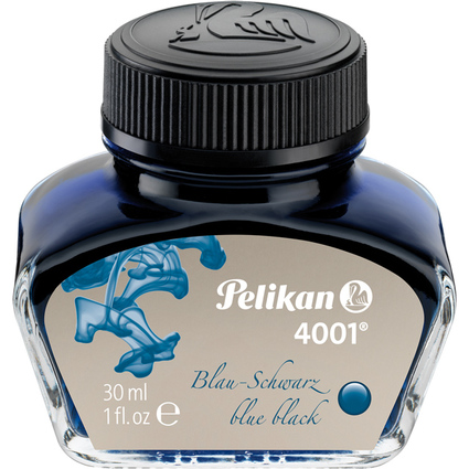 Pelikan Tinte 4001 im Glas, blau-schwarz, Inhalt: 30 ml