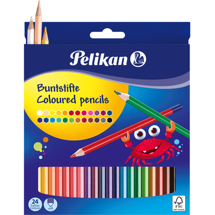 Pelikan Buntstifte Standard, sechseckig, 24er Kartonetui