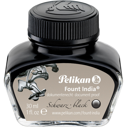 Pelikan Tinte "Fount India", schwarz, im Glas