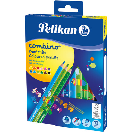 Pelikan Dreikant-Buntstifte combino, 12er Kartonetui