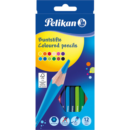 Pelikan Buntstifte Standard, sechseckig, 12er Kartonetui