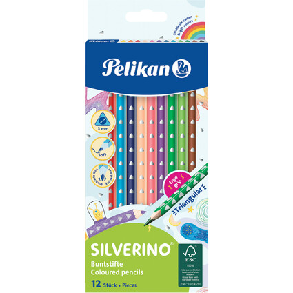 Pelikan Dreikant-Buntstifte SILVERINO dnn, 12er Kartonetui