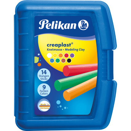 Pelikan Kinderknete Creaplast, 14er Kunststoffbox blau