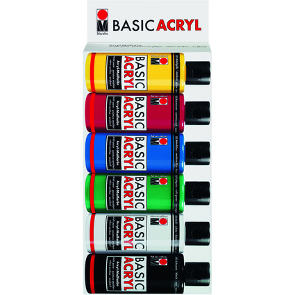 Marabu Acrylfarbe "AcrylColor", Starter Set 6 x 80 ml