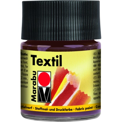 Marabu Textilfarbe "Textil", dunkelbraun, 50 ml, im Glas