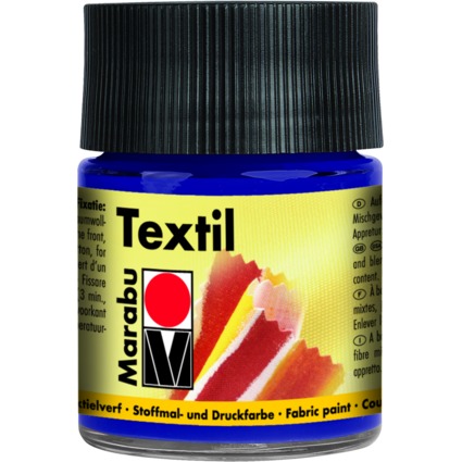 Marabu Textilfarbe "Textil", mittelblau, 50 ml, im Glas