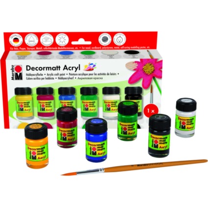 Marabu Acrylfarbe "Decormatt", Starter Set